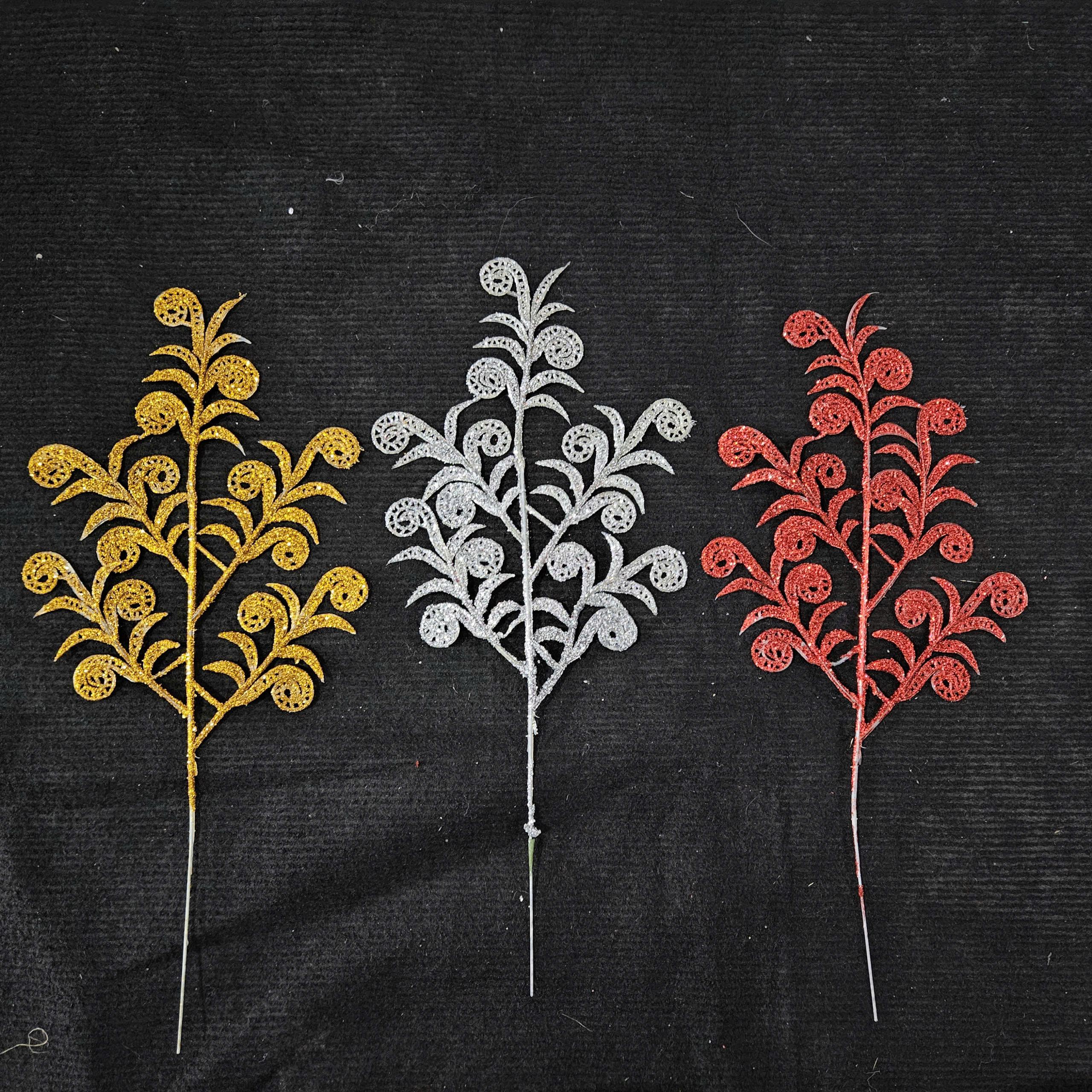 Cành Cong Nhũ Kim Tuyến (Set 10 bông) - Sỉ Phụ Kiện Hoa Cành Cong Nhũ Kim Tuyến (Set 10 bông)