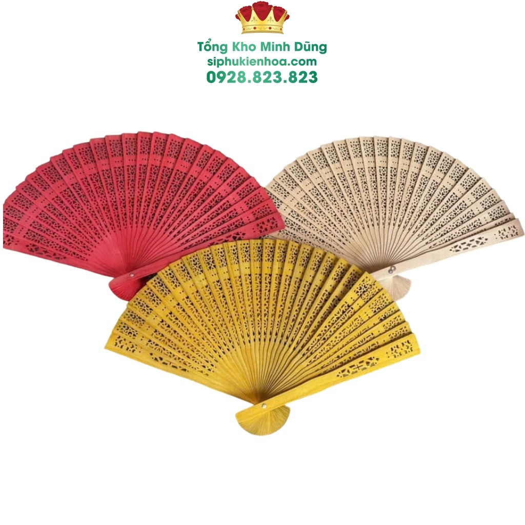 Quạt Gỗ Trang Trí - Sỉ Phụ Kiện Hoa Quạt Gỗ Trang Trí