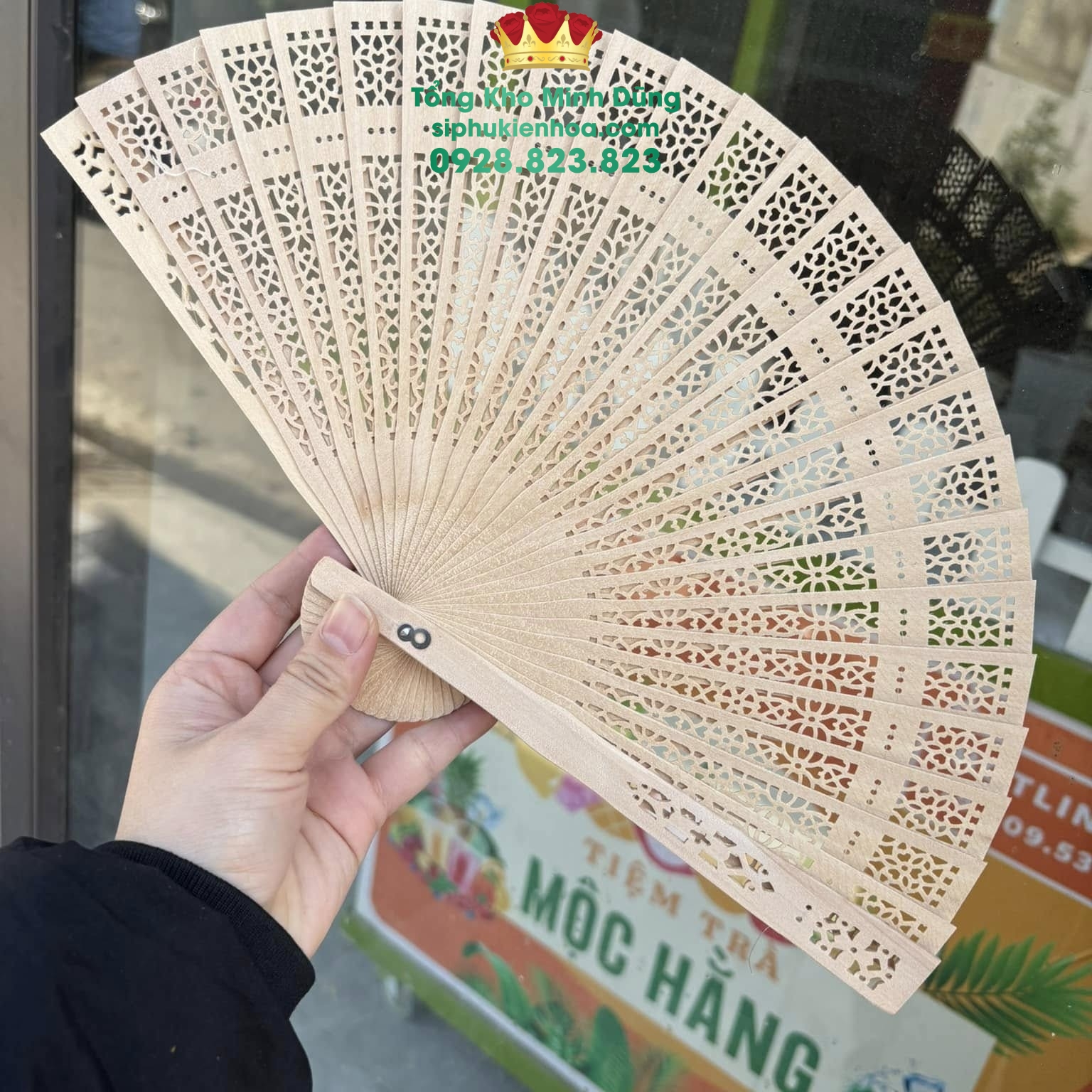 Quạt Gỗ Trang Trí - Sỉ Phụ Kiện Hoa Quạt Gỗ Trang Trí - Ảnh 2