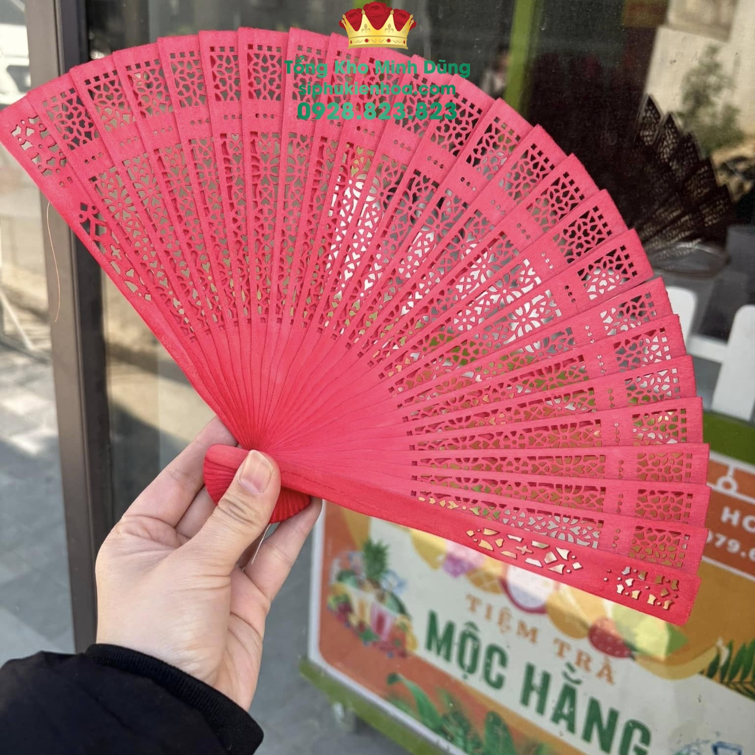 Quạt Gỗ Trang Trí - Sỉ Phụ Kiện Hoa Quạt Gỗ Trang Trí - Ảnh 4