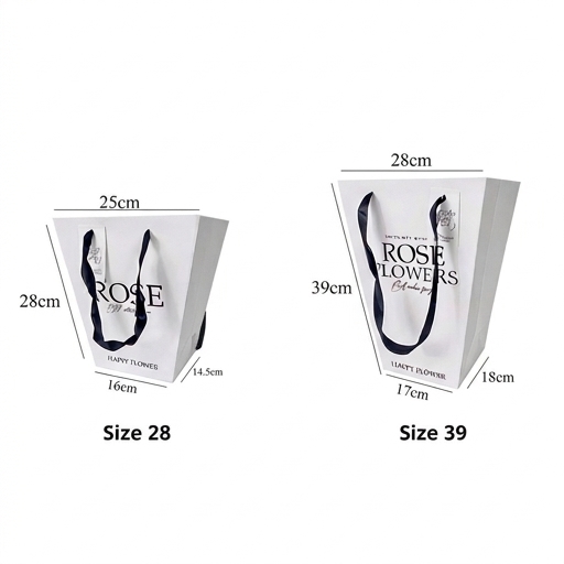 Túi giấy trắng hình thang Rose