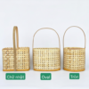 Giỏ Tre Đan Ô Vuông (Set 10c) - Sỉ Phụ Kiện Hoa