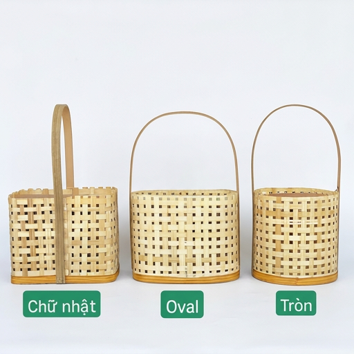 Giỏ Tre Đan Ô Vuông (Set 10c)